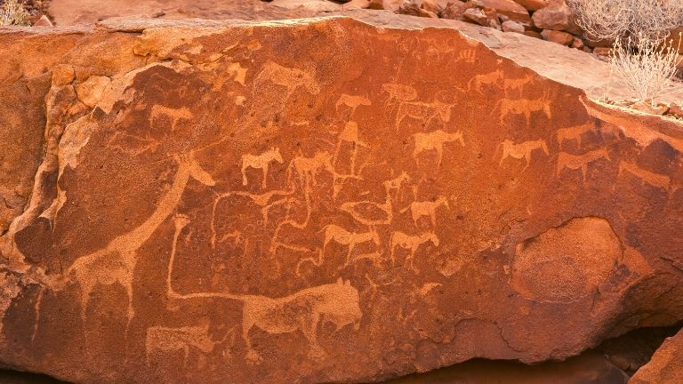 Namibie gravures sur roches 